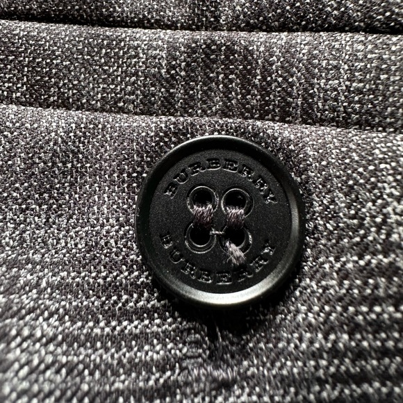 Burberry dark grey plaid tailored pants trousers size 12 - Picture 6 of 11